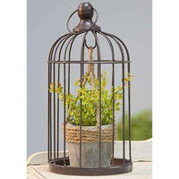 Thumbnail for Metal Birdcage with Cement and Jute Plant Holder, Small - The Fox Decor