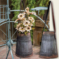 Thumbnail for Metal Hanging Flower Holder w/Strap Buckets & Cans CWI+ 