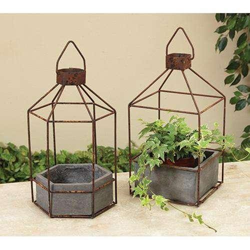 Metal & Magnesium Lantern/Planter - The Fox Decor