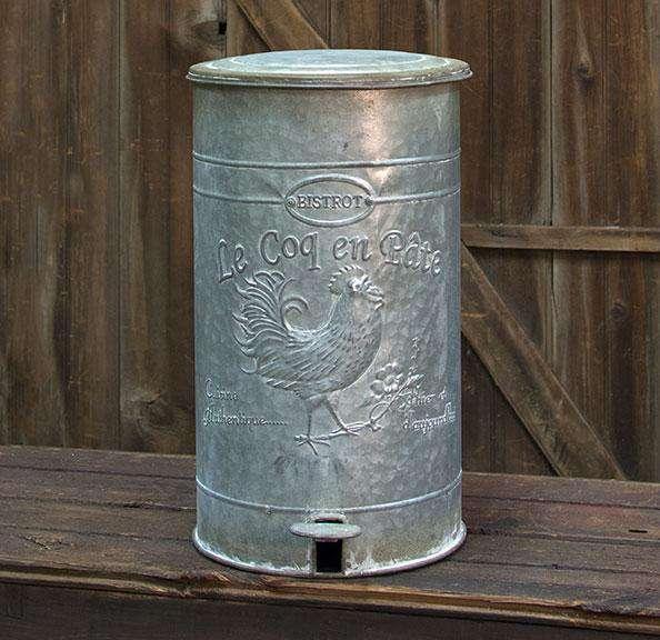 Metal Rooster Trash Bin CHD Kitchen CWI+ 