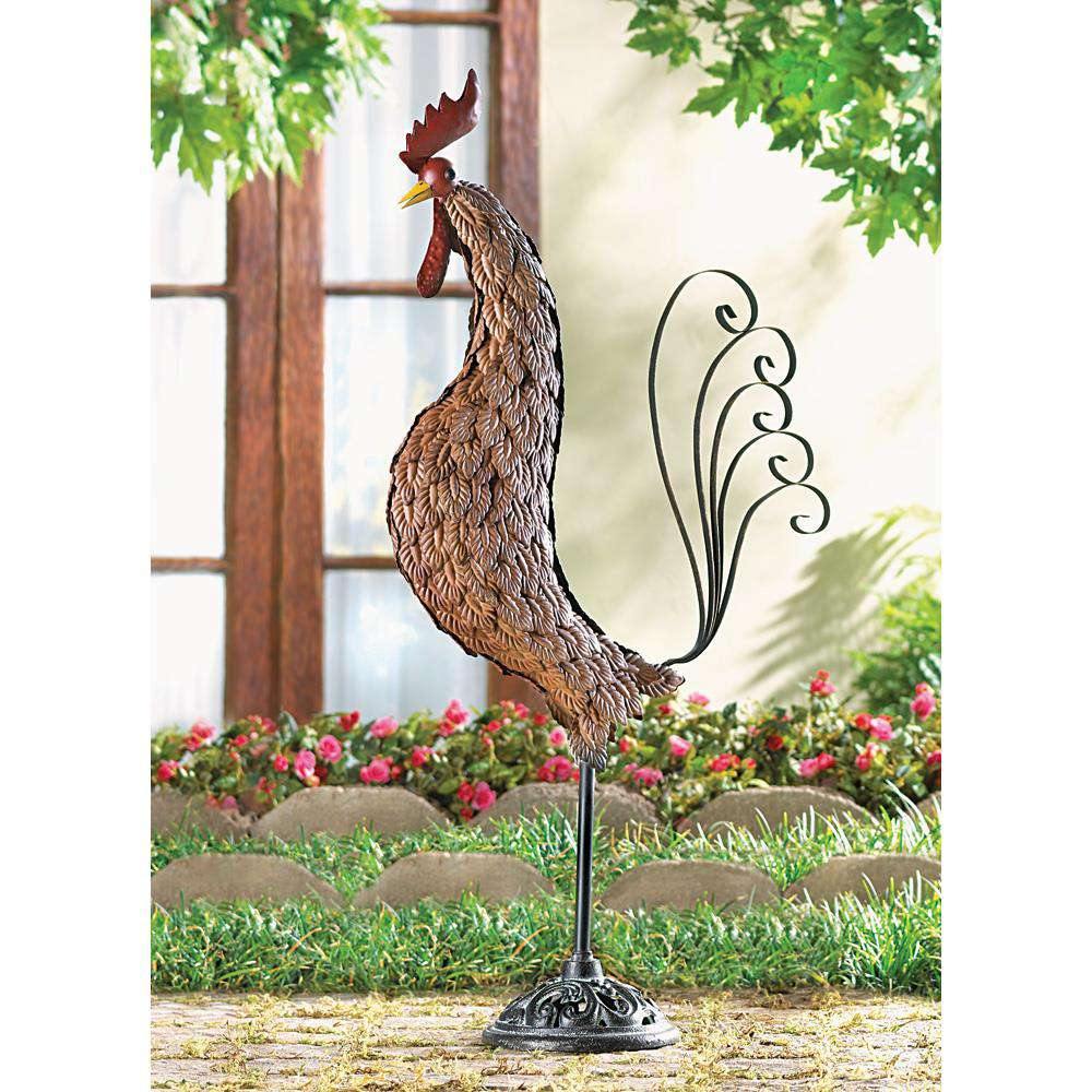 Metal Sculpture Rooster - The Fox Decor