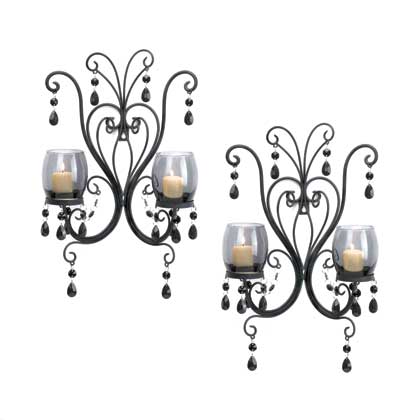 Midnight Elegance Candle Wall Sconces Accent Plus 