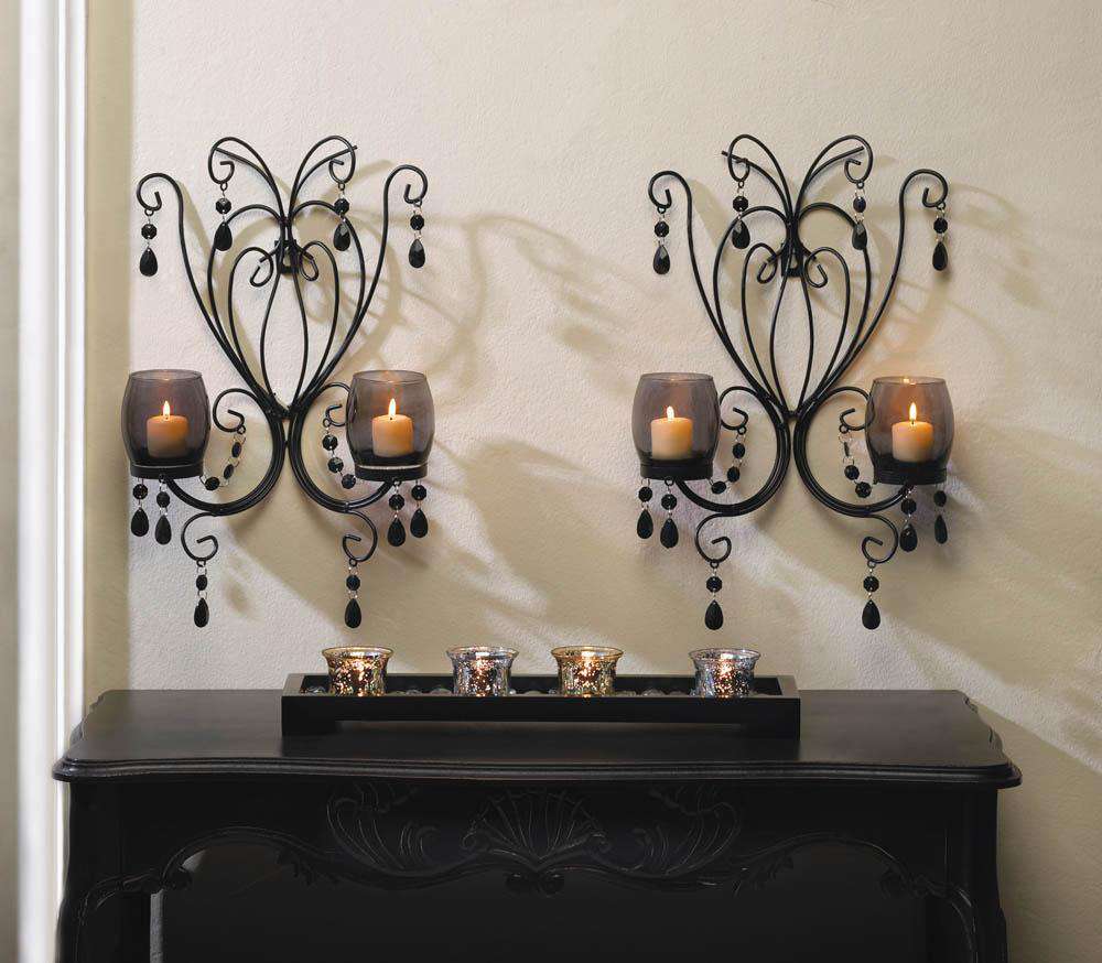 Midnight Elegance Candle Wall Sconces Accent Plus 