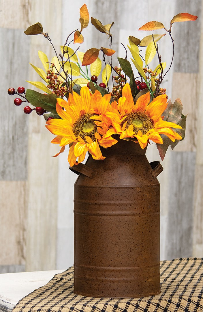 Rust & Black Finish Milk Can, 13"