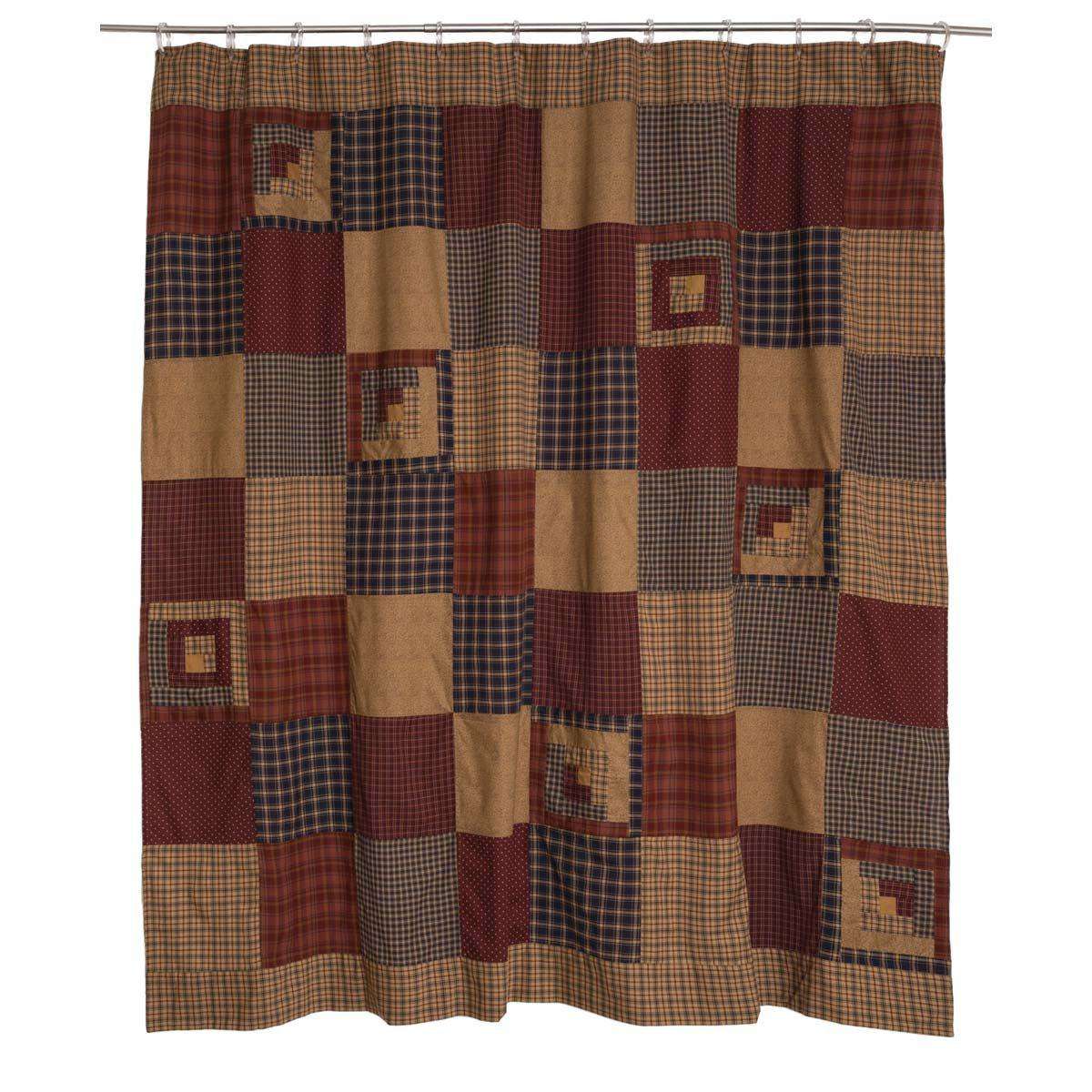 Millsboro Shower Curtain with Vintage Patchwork 72