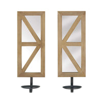 Thumbnail for Mirrored Wood Candle Sconce Set Accent Plus 