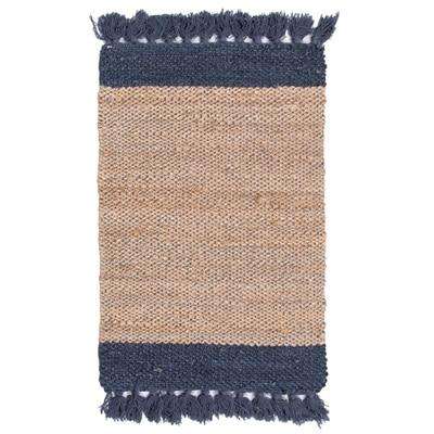 Mitanshi Jute Braided Rug 23x35" Inch rug The Fox Decor Black 