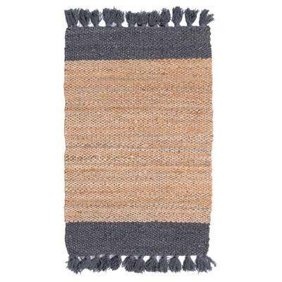 Mitanshi Jute Braided Rug 23x35" Inch rug The Fox Decor Blue 