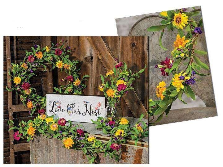 Mixed Prairie Daisy Garland, 4Ft Garlands CWI Gifts 