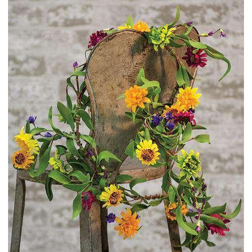 Mixed Prairie Daisy Garland, 4Ft Garlands CWI Gifts 