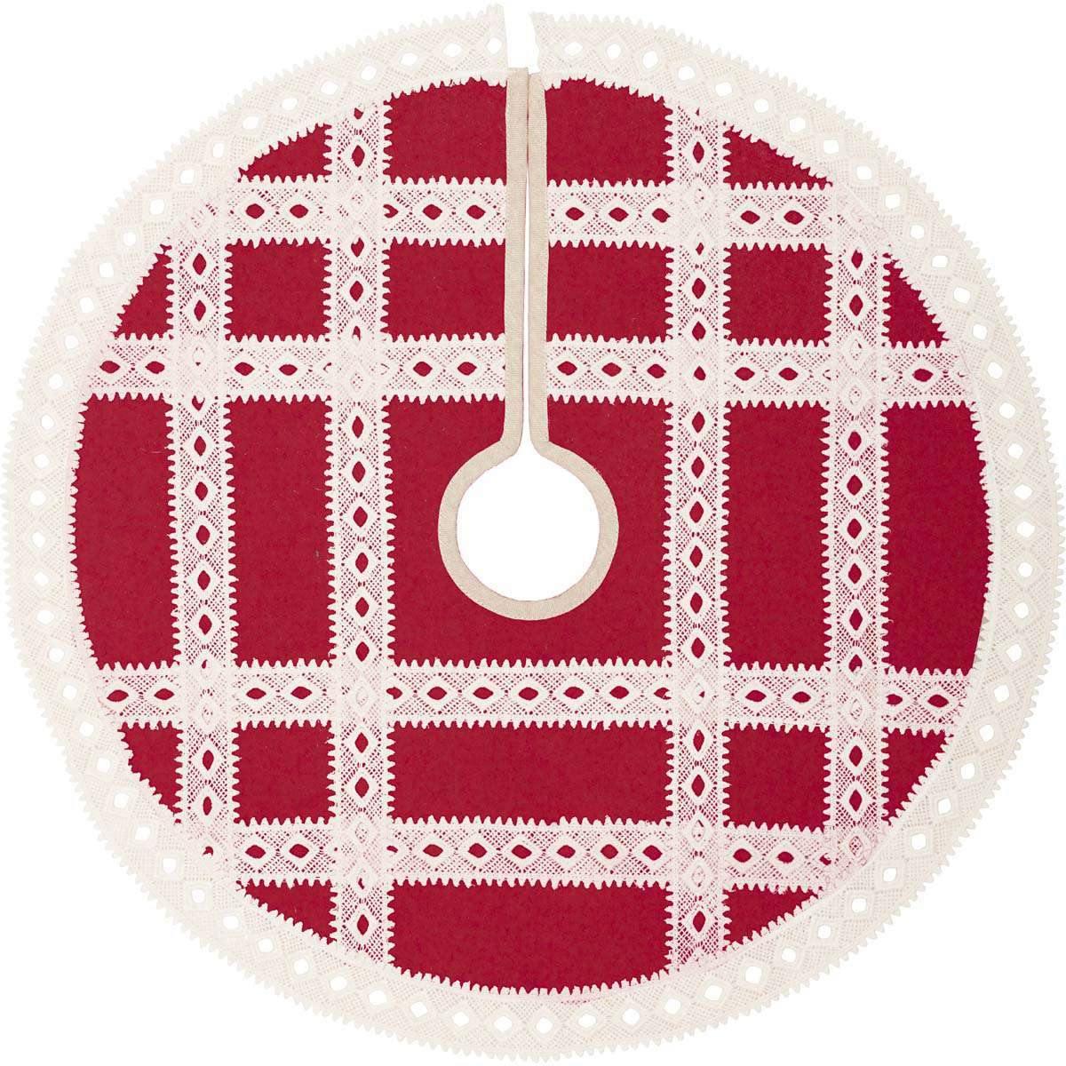Margot Red Mini Christmas Tree Skirt 21 VHC Brands - The Fox Decor
