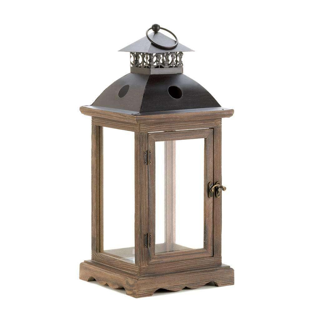 Monticello Wood Lantern (L) - The Fox Decor