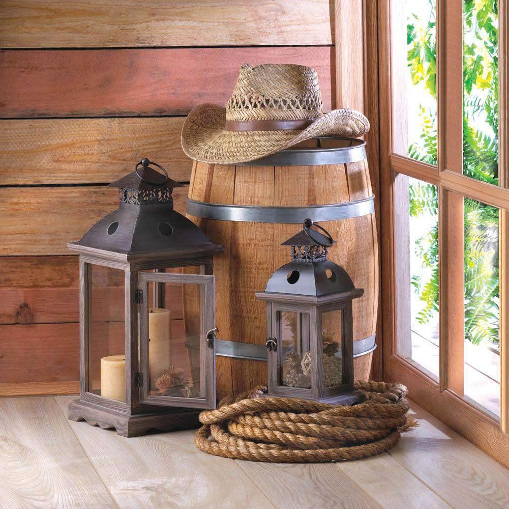 Monticello Wood Lantern (L) - The Fox Decor