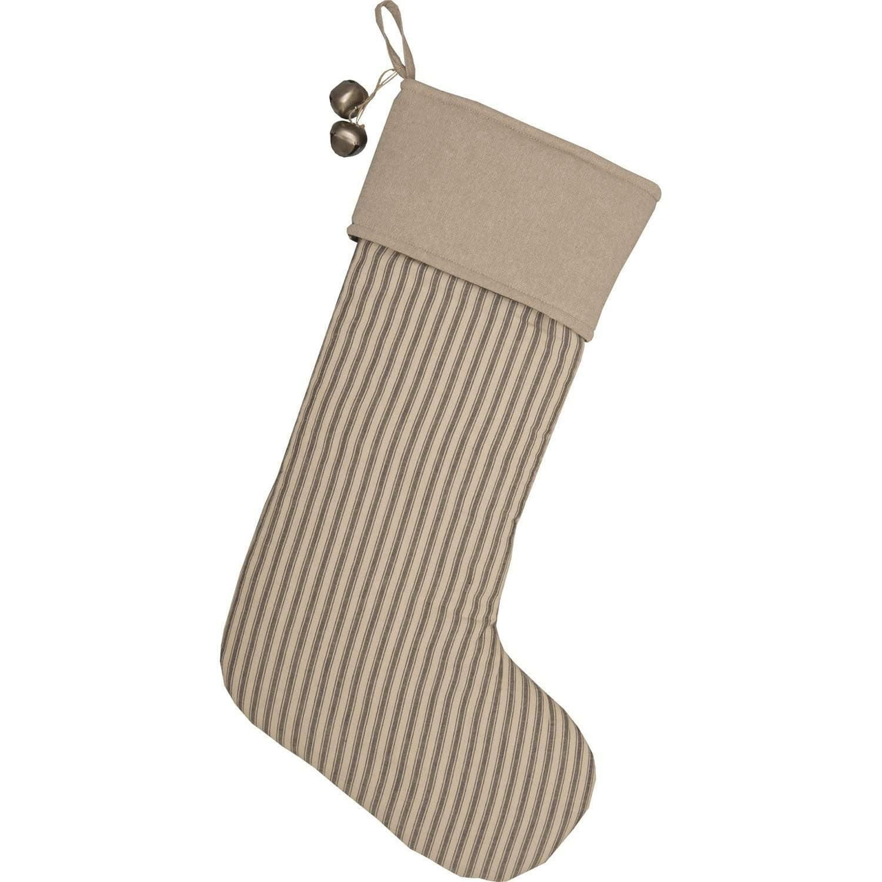 Sawyer Mill Charcoal Ticking Stripe Stocking 12x20 VHC Brands - The Fox Decor