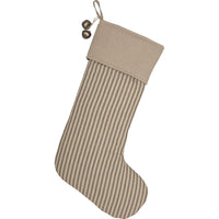 Sawyer Mill Charcoal Ticking Stripe Stocking 12x20 VHC Brands - The Fox Decor