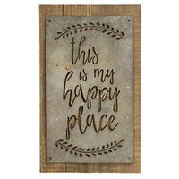 Thumbnail for *My Happy Place Rustic Wood and Metal Sign Word Blocks & Box Signs CWI+ 