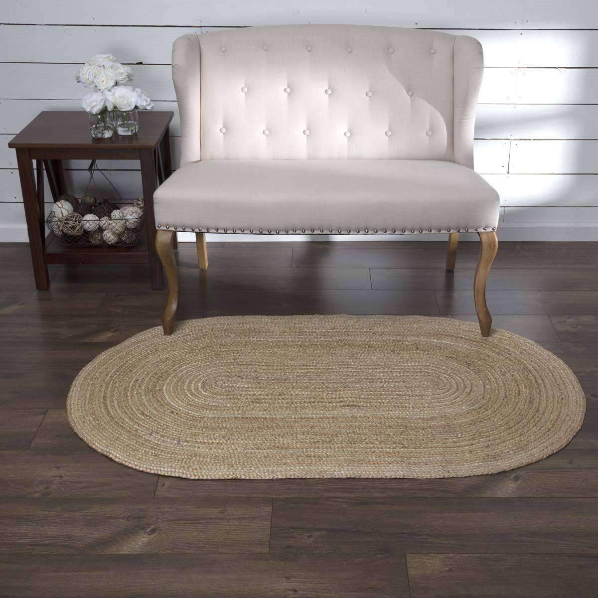 Natural Jute Rugs Oval VHC Brands Rugs VHC Brands 3' x 5' 