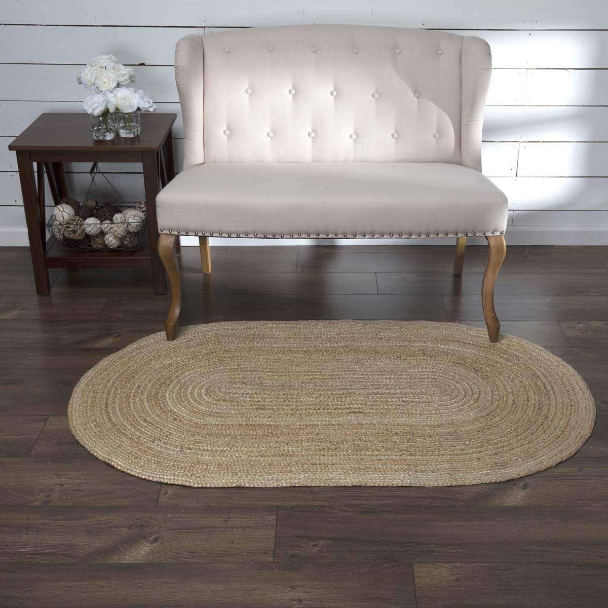 Natural Jute Rugs Oval VHC Brands - The Fox Decor