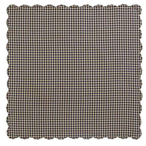 Navy Check Scalloped Table Cloth, 60" - The Fox Decor