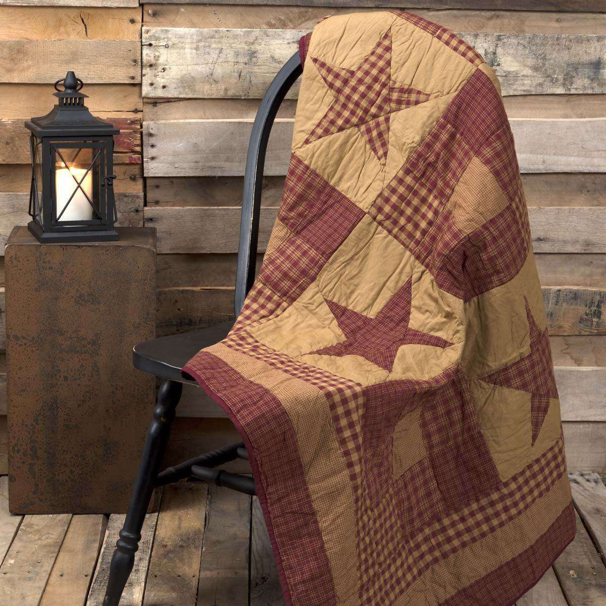 Ninepatch Quilted Throw Quilted Throw VHC Brands 