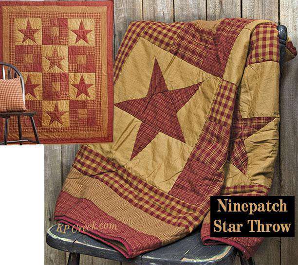 Ninepatch Quilted Throw Quilted Throw VHC Brands 