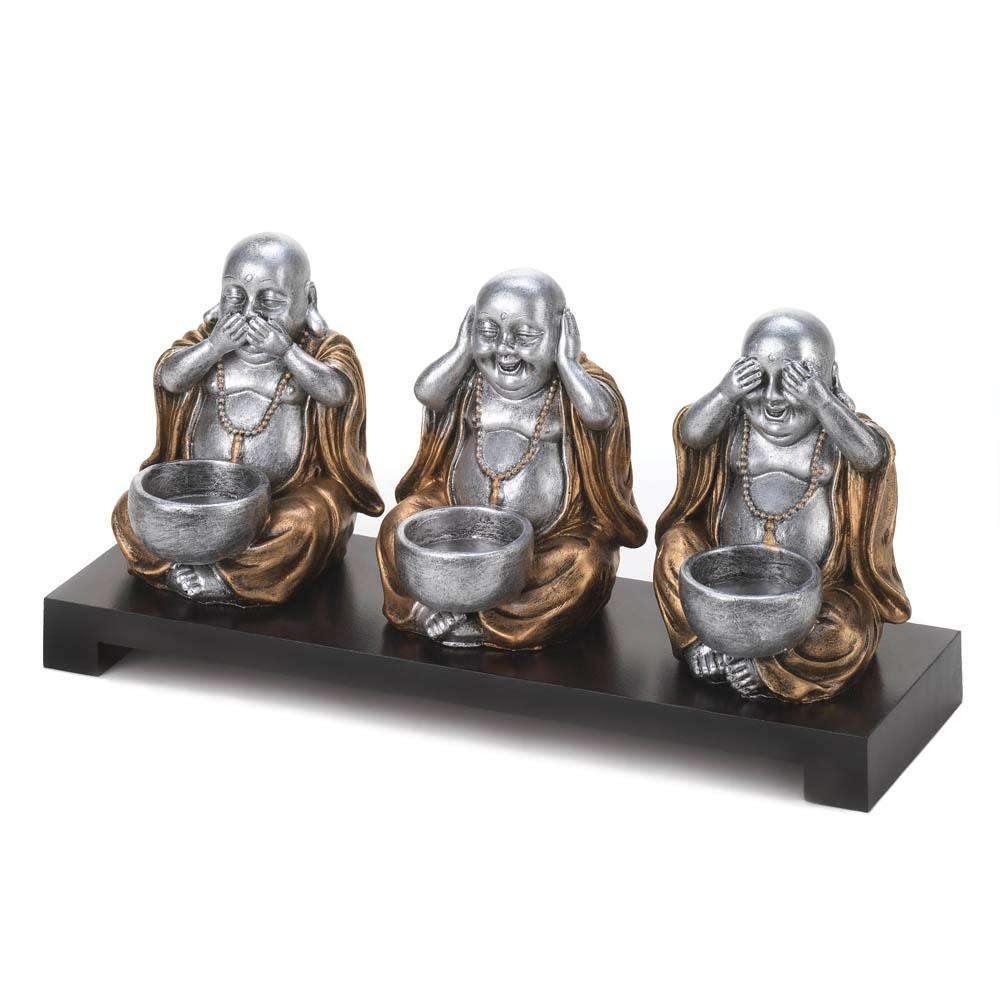 No Evil Buddha Candle Stand - The Fox Decor
