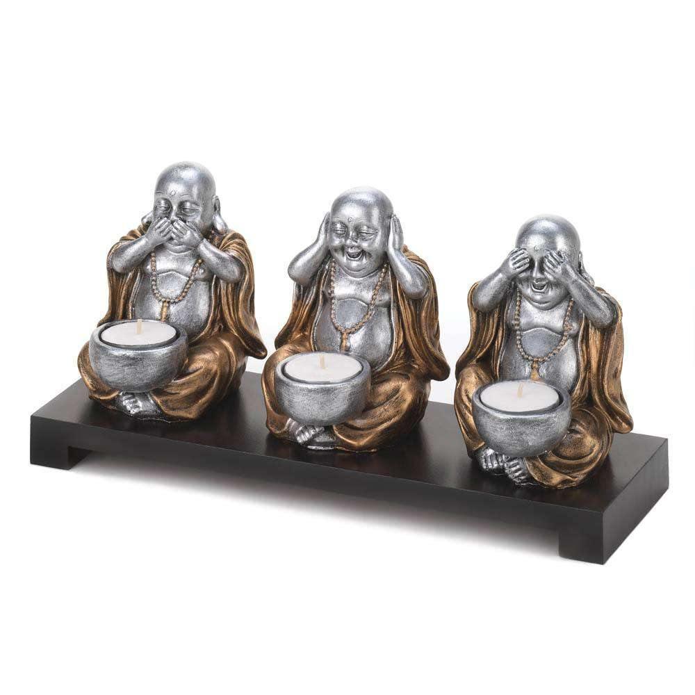 No Evil Buddha Candle Stand - The Fox Decor