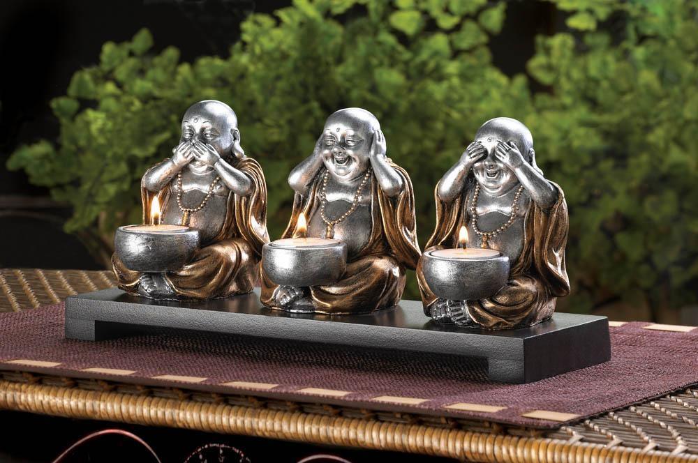 No Evil Buddha Candle Stand - The Fox Decor