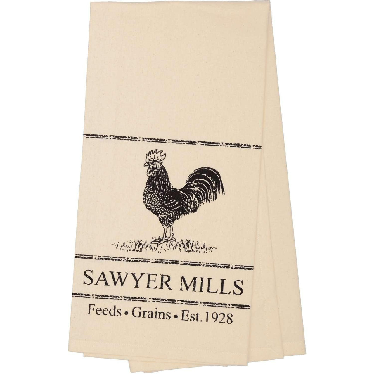 Sawyer Mill Charcoal Poultry Muslin Unbleached Natural Tea Towel 19x28 VHC Brands - The Fox Decor