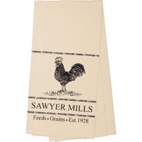 Thumbnail for Sawyer Mill Charcoal Poultry Muslin Unbleached Natural Tea Towel 19x28 VHC Brands - The Fox Decor