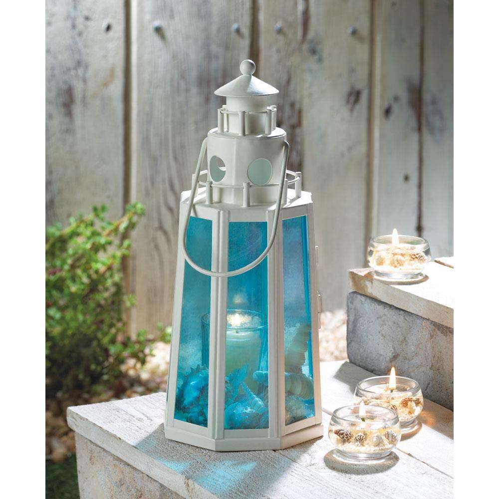 Ocean Blue Lighthouse Candle Lamp - The Fox Decor
