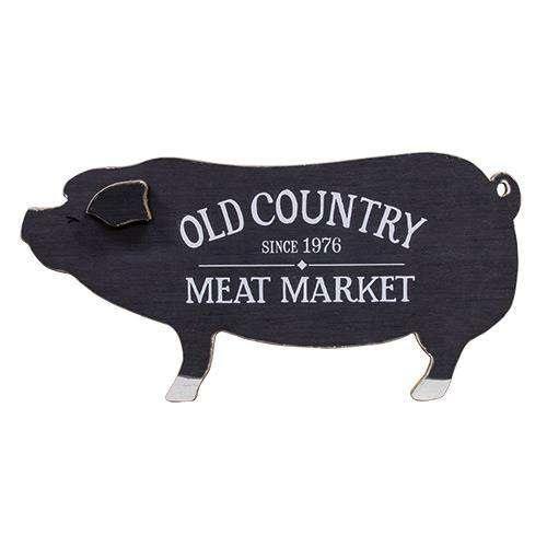 Old Country Meat Market Wooden Pig - The Fox Decor