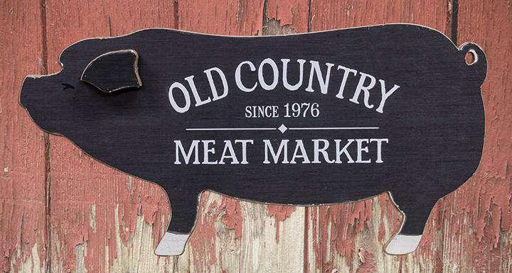Old Country Meat Market Wooden Pig - The Fox Decor