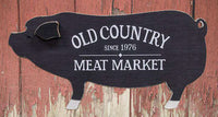 Thumbnail for Old Country Meat Market Wooden Pig Kitchen Blocks & Signs CWI+ 