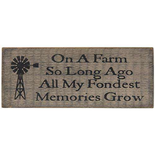 On a Farm So Long Ago Sign, White, 7"x18" - The Fox Decor