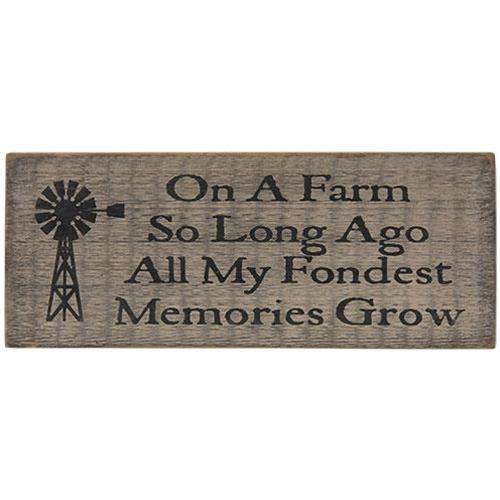 On a Farm So Long Ago Sign, White, 7"x18" Pictures & Signs CWI+ 