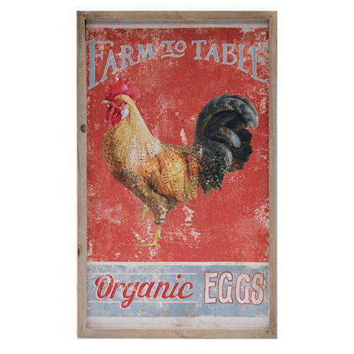 *Organic Eggs Framed Sign HS Plates & Signs CWI+ 