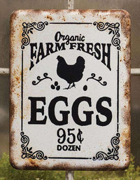 Organic Farm Fresh Eggs Retro Look Sign - The Fox Decor