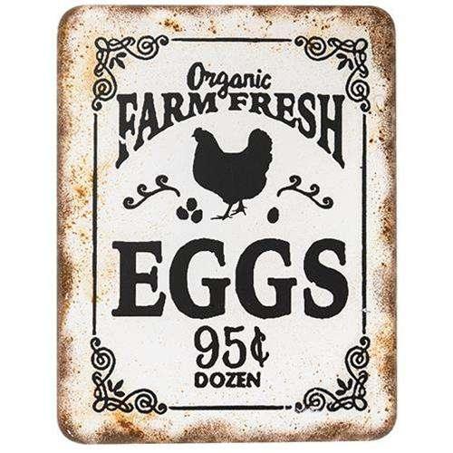 Organic Farm Fresh Eggs Retro Look Sign - The Fox Decor