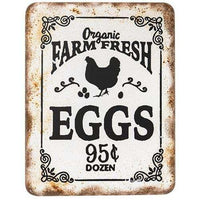Organic Farm Fresh Eggs Retro Look Sign - The Fox Decor