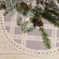Margot Grey Mini Christmas Tree Skirt 21 VHC Brands - The Fox Decor