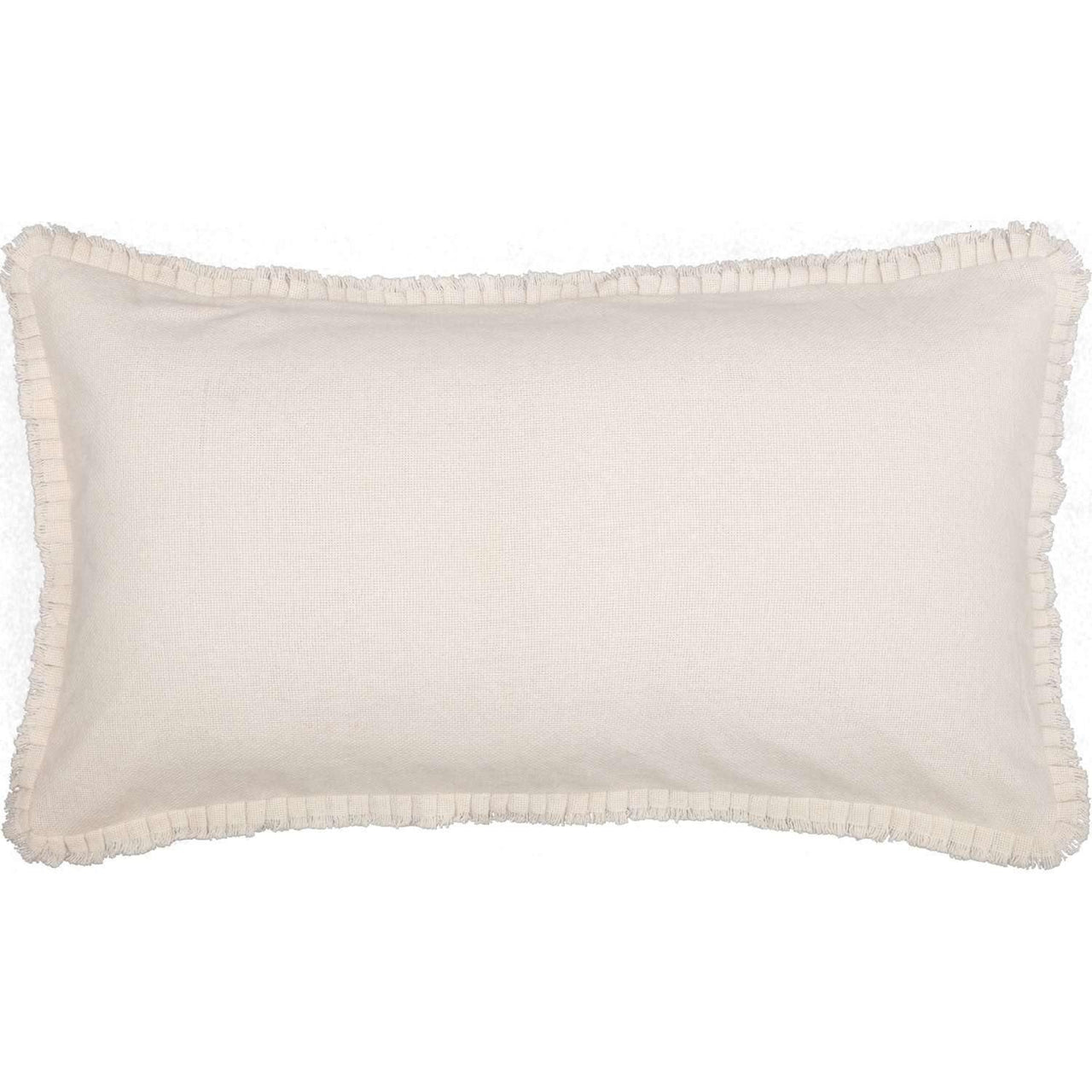 Burlap Antique White King Sham w/ Fringed Ruffle 21x37 VHC Brands - The Fox Decor