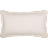Burlap Antique White King Sham w/ Fringed Ruffle 21x37 VHC Brands - The Fox Decor