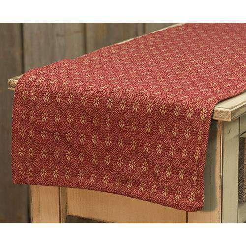 Packsville Rose Long Runner, Cranberry & Tan Tabletop CWI+ 