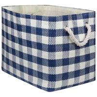Thumbnail for Paper Bin Checkers Navy Rectangle Large 17X12X12