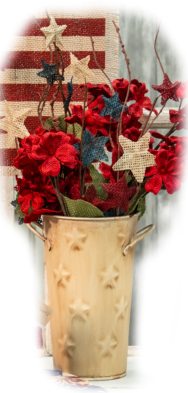 Cream Flower Bucket, 7" - The Fox Decor