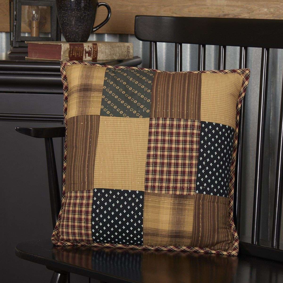 Patriotic Patch Quilted Pillow, 16" General CWI+ 