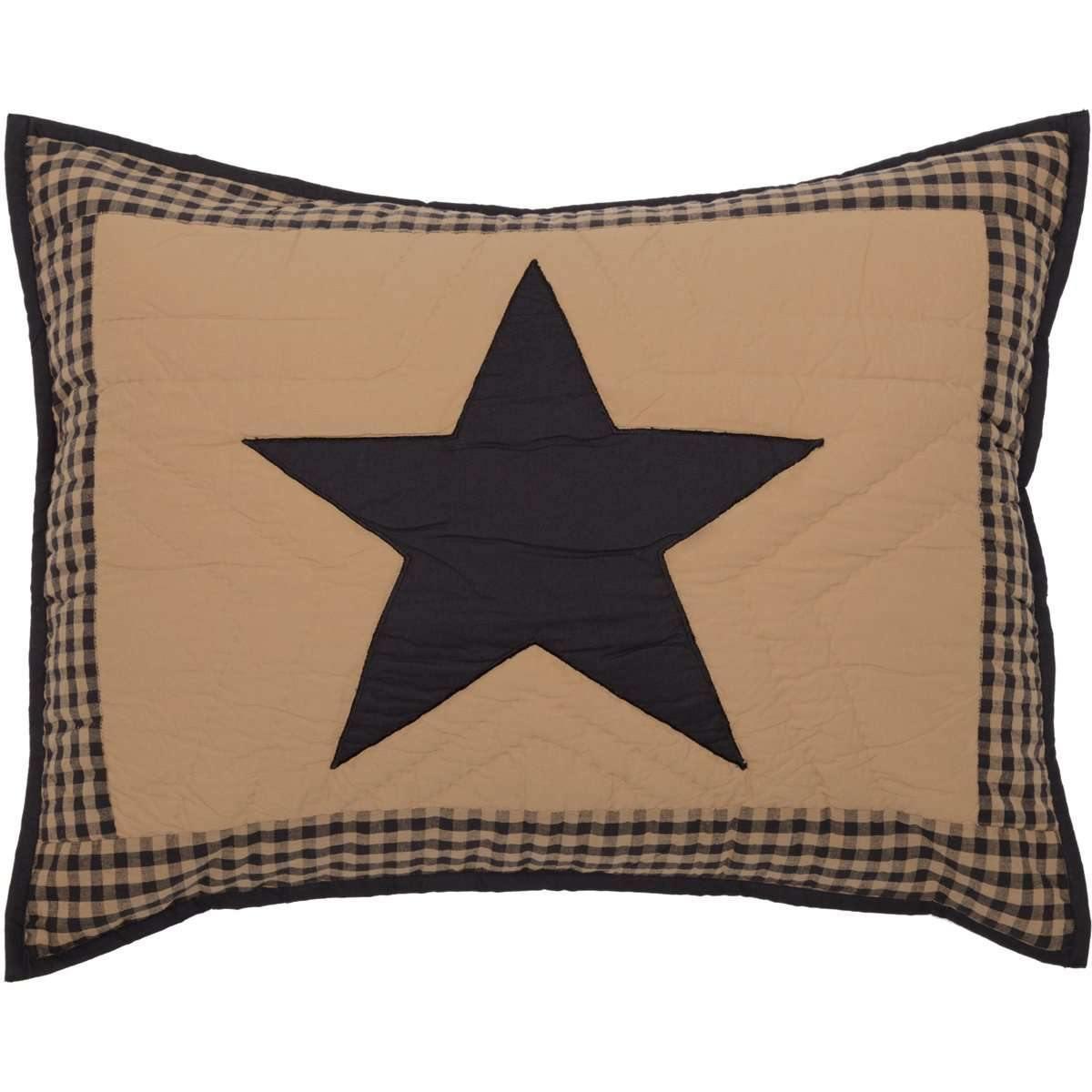 Black Check Star Standard Sham 21x27 VHC Brands - The Fox Decor