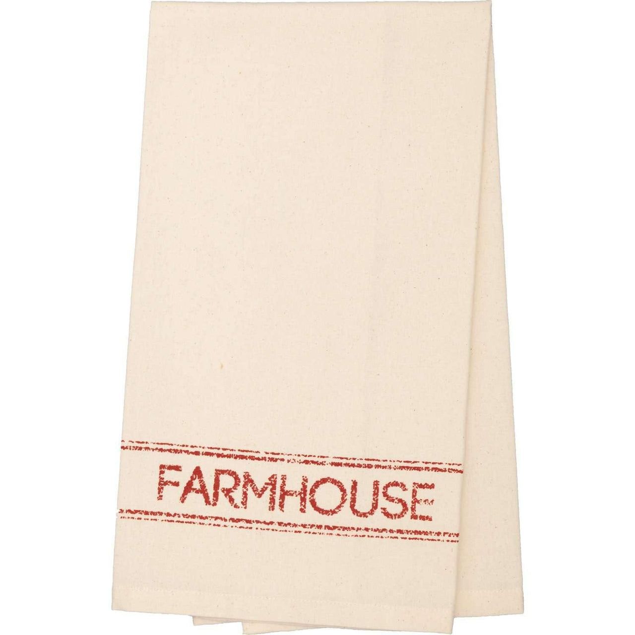 Sawyer Mill Red Farmhouse Muslin Unbleached Natural Tea Towel 19x28 VHC Brands - The Fox Decor