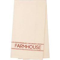 Sawyer Mill Red Farmhouse Muslin Unbleached Natural Tea Towel 19x28 VHC Brands - The Fox Decor